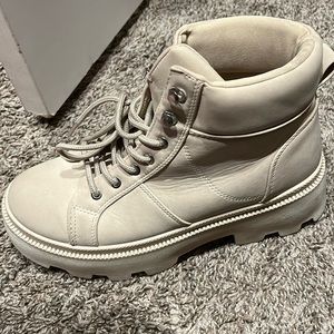 Cream booties size 8